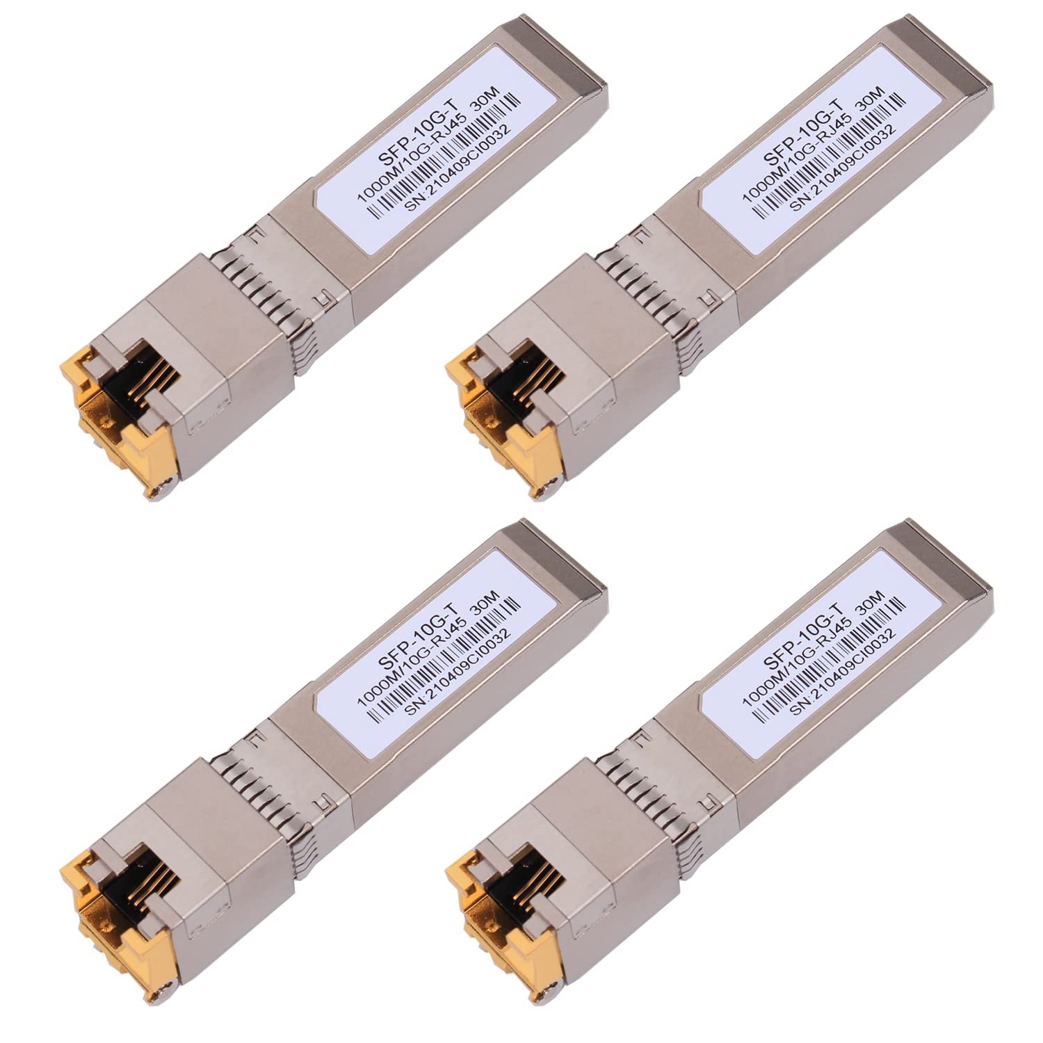 4PACK 10G SFP+ to RJ45 Copper Module, High-Speed 10GBase-T Transceiver, 10Gb ...