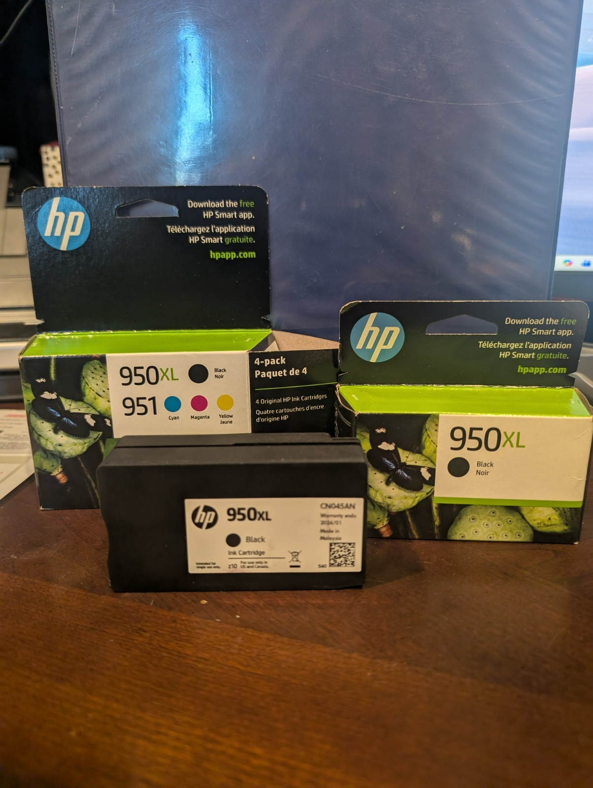 HP 950XL/951 (C2P01FN) Black/Cyan/Magenta/Yellow Ink Cartridge+ NIB 950XL+950XL