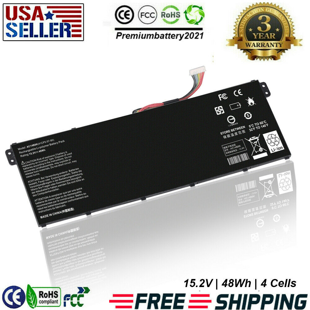 15.2V 48Wh Laptop Battery For Acer AC14B18K AC14B3K AC14B8K AP14B8K 