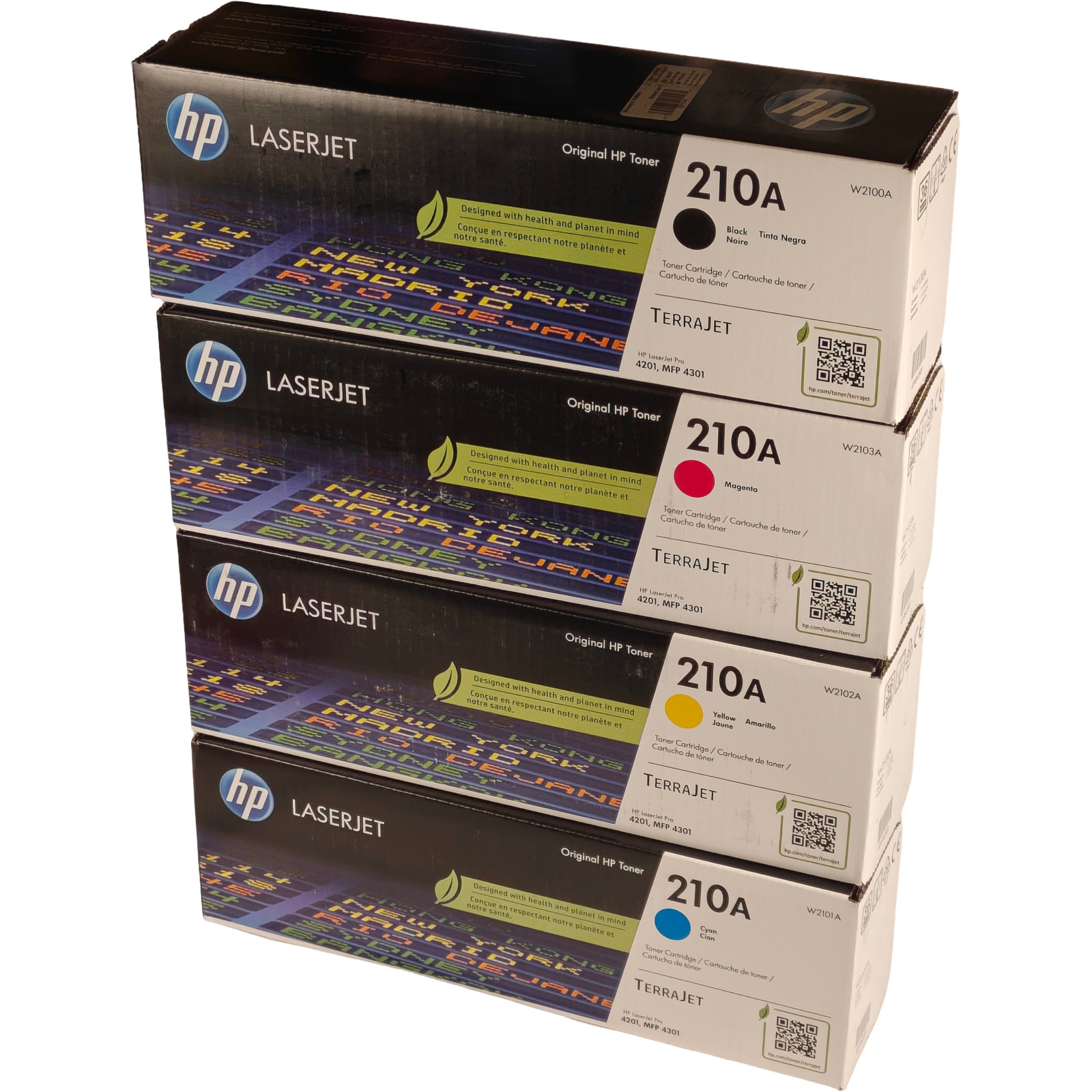 Genuine HP 210A Toner Set W2100A W2101A W2102A W2103A CMYK NEW SEALED