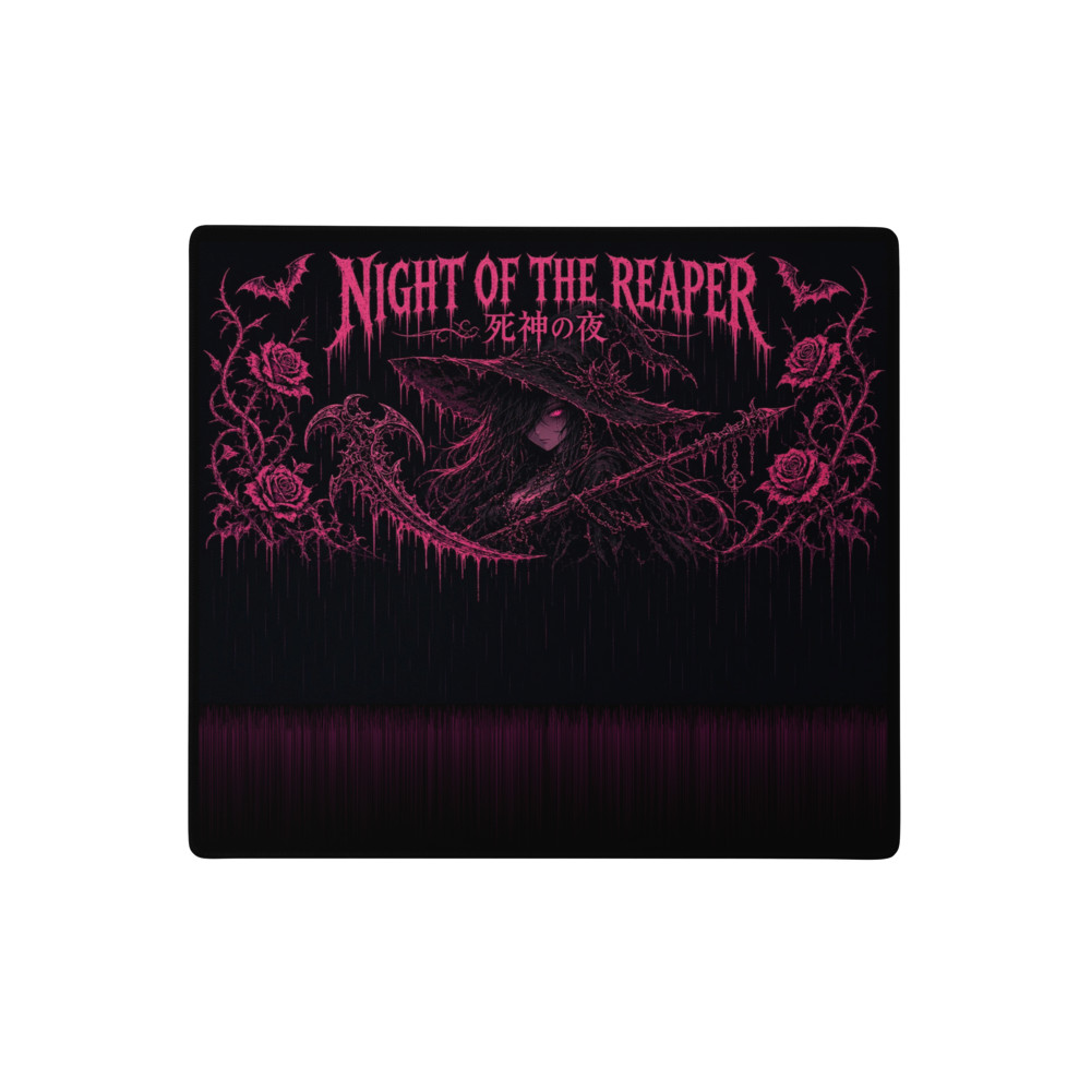 Night of the Reaper Gaming Mouse Pad | Gothic Halloween Desk Mat 18x16 | 死の夜