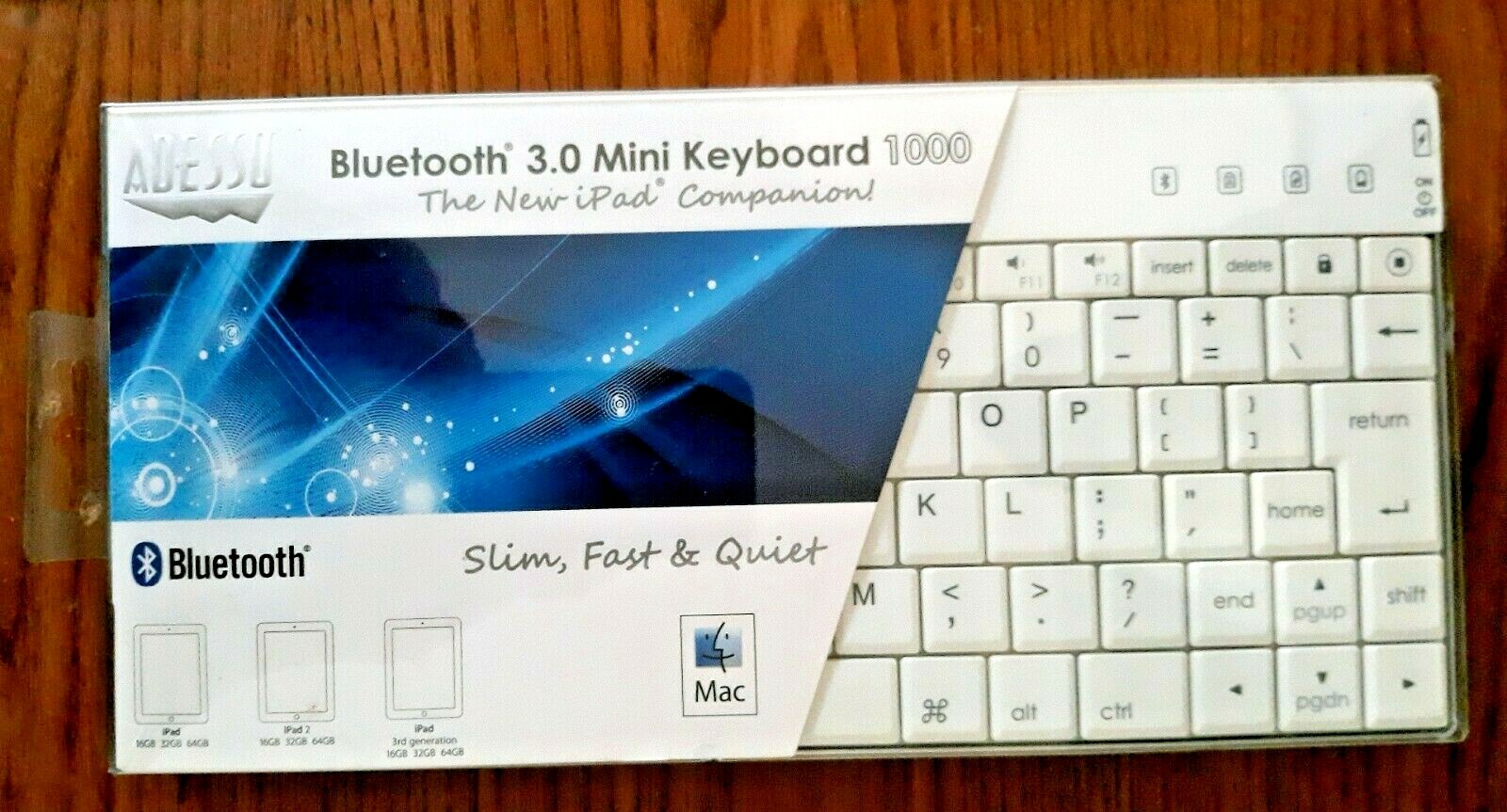 Adesso WKB-1000BW Bluetooth, Wireless Keyboard