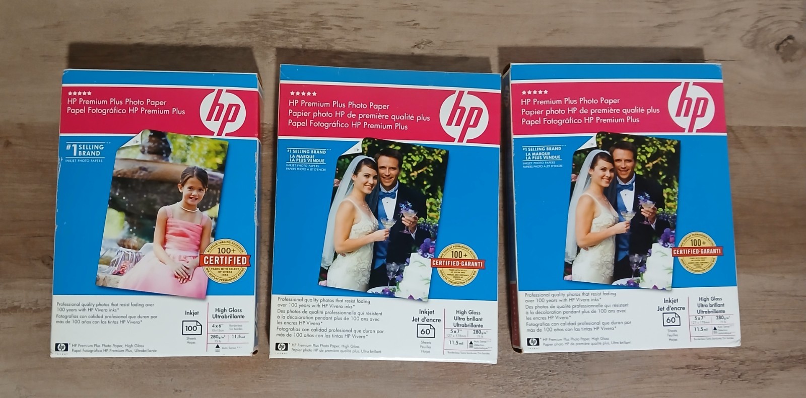 HP Premium Plus Photo Paper Lot Of 3
