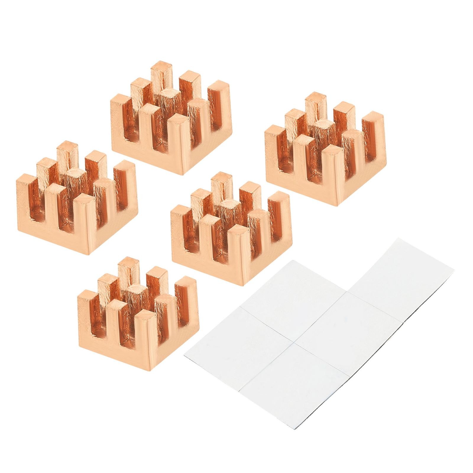 Copper Heatsink 7x7x5mm with Self Adhesive for IC Chipset Cooler 5pcs