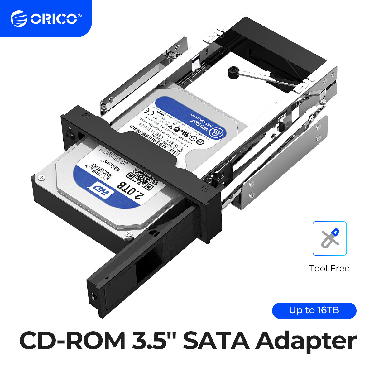 ORICO 5.25inch Tray-Less Hot-Swap Mobile Rack for SATA 3.5" Hard Drive HDD Doc