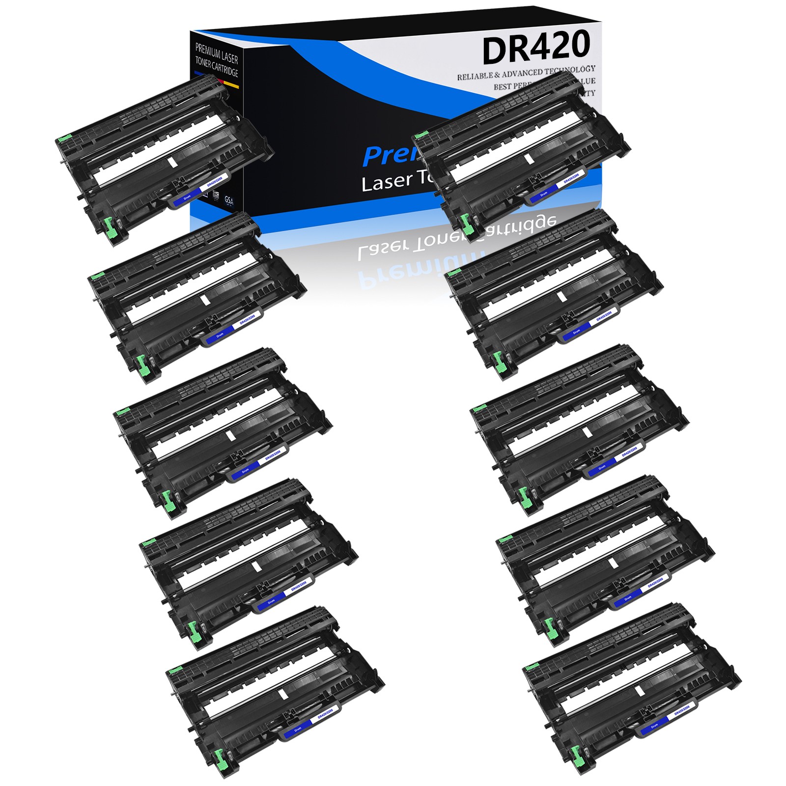 10 PACK - DR420 Drum Unit for Brother DR-420 HL-2250DN DCP-7060 HL-2240 MFC-7460