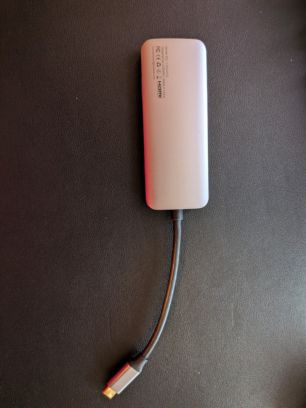 Lionwei Portable USB-C Hub Adapter HDMI USB 3.0 2x USB 2.0 USB-C Silver