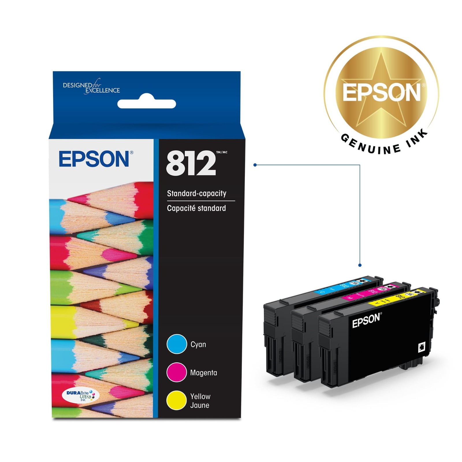 Epson 812 DURABrite Ultra Color Ink WF-7310 WF-7820 T812520-S 