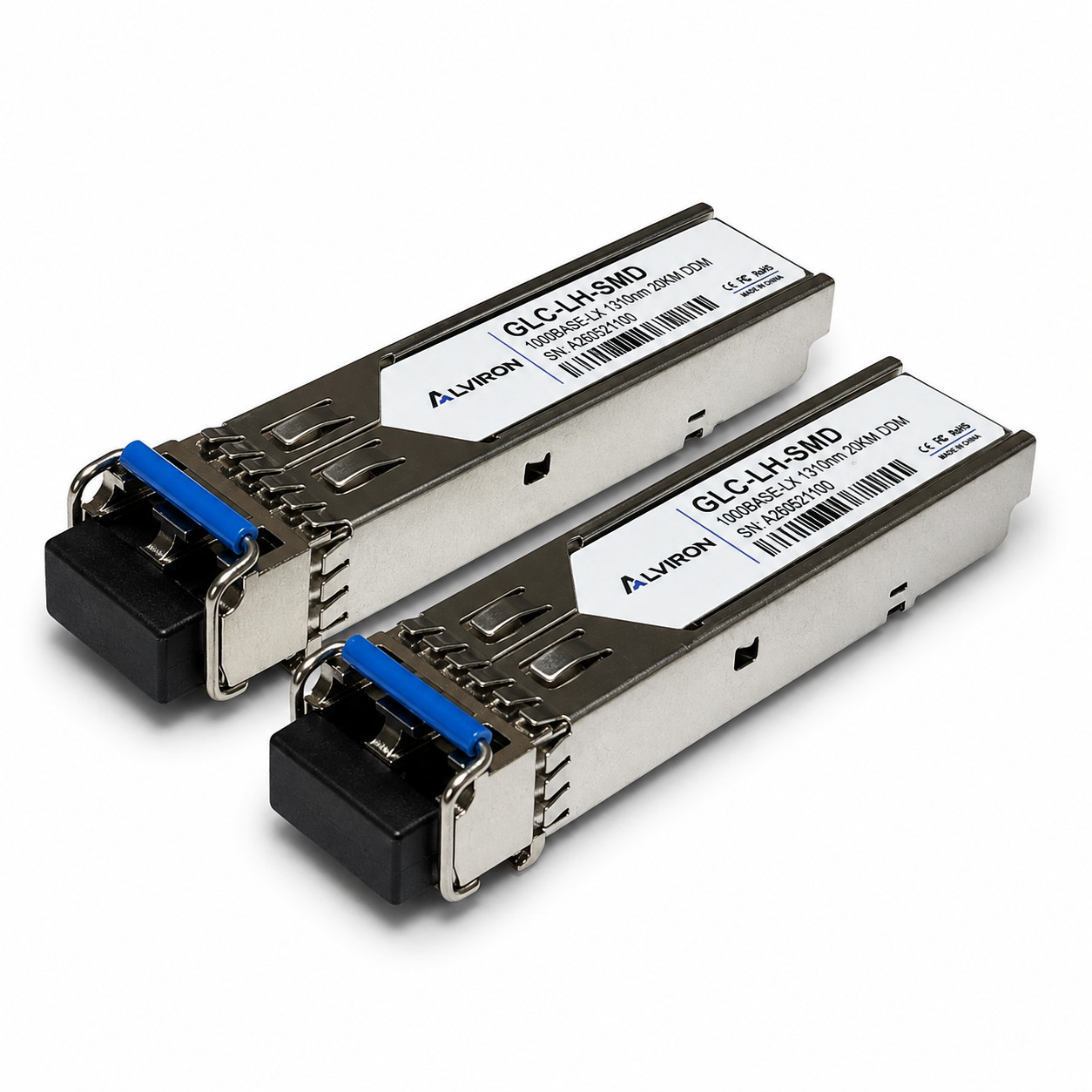 ALVIRON GLC-LH-SMD SFP 2-Pack | 1310nm | 20km | SMF | Cisco Compatible