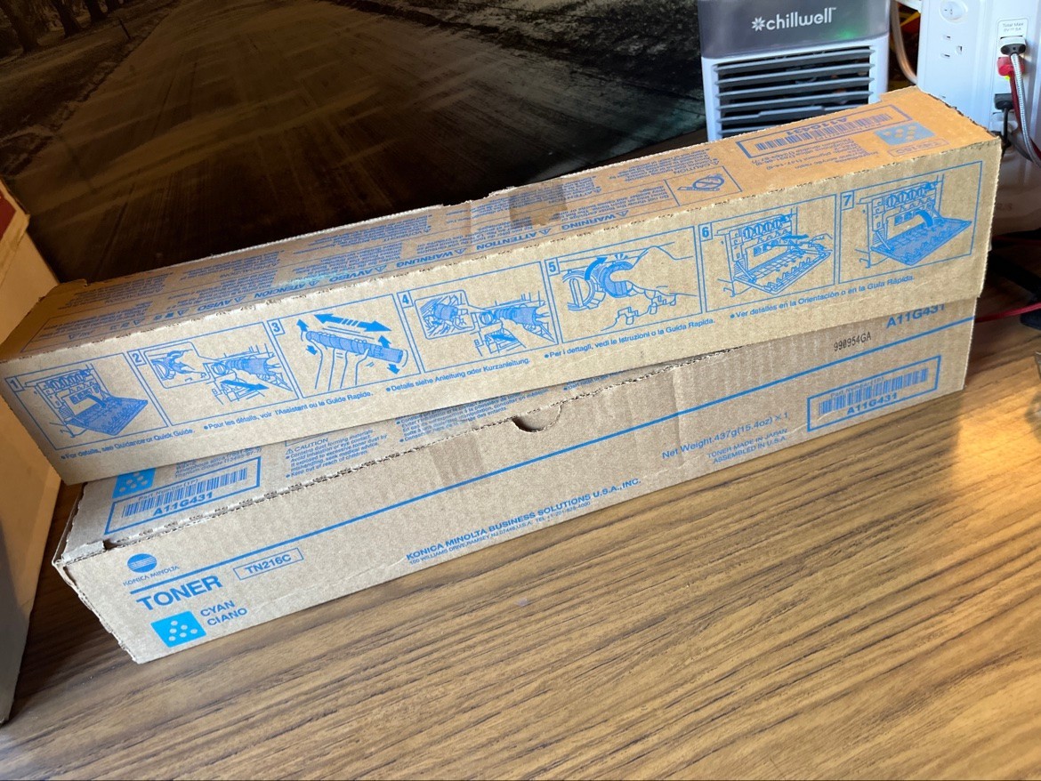 Genuine Konica Minolta TN216C Cyan Toner Cartridge A11G431 OEM for bizhub C220 C