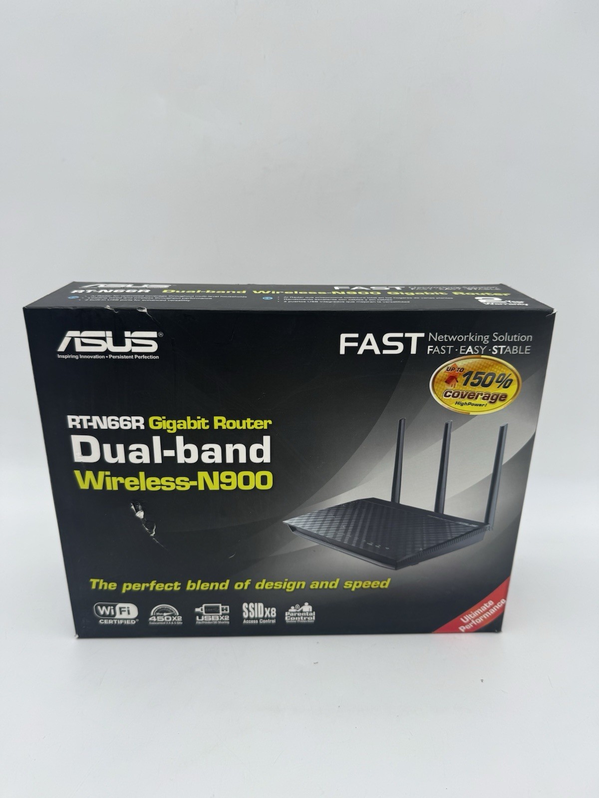 ASUS RT-N66R Wireless-N900 Dual Band Gigabit Wireless N Router Open Box 