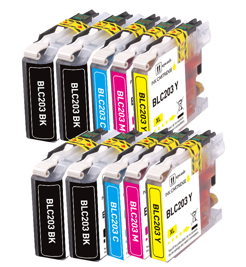 10 PK Quality Ink Set w/ Chip fits Brother LC201 LC203 MFC J485DW J4320DW J480DW