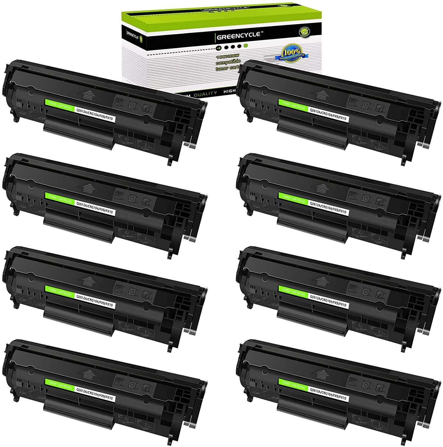 8PK Q2612A 12A Black Toner Cartridge Compatible with HP LaserJet 1022nw Printer