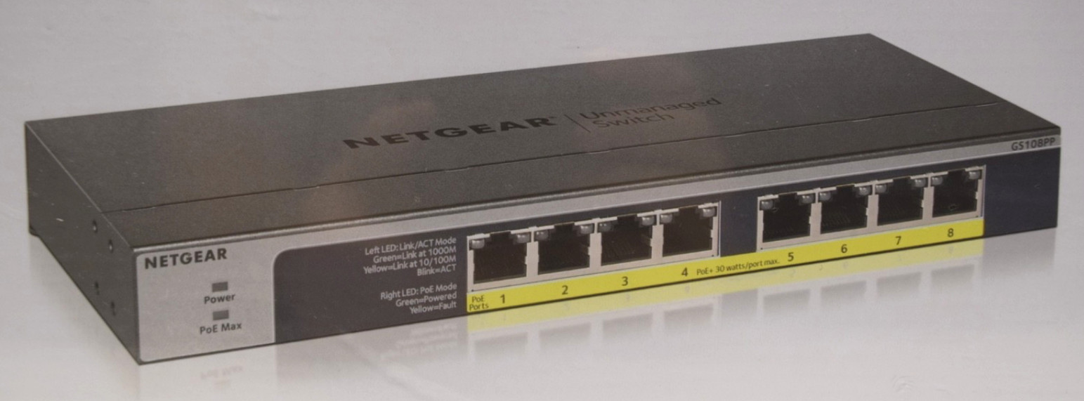 NETGEAR GS108PP 8-Port Gigabit Ethernet PoE+ Unmanaged Switch