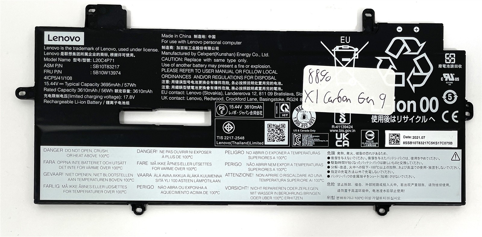 Lenovo X1 Carbon G9 Laptop Battery L20C4P71/L20D4P71/L20M4P71
