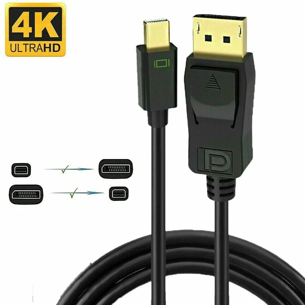 Mini DisplayPort to DisplayPort Cable Mini DP to DP Adapter HD Video 2K 60Hz LOT