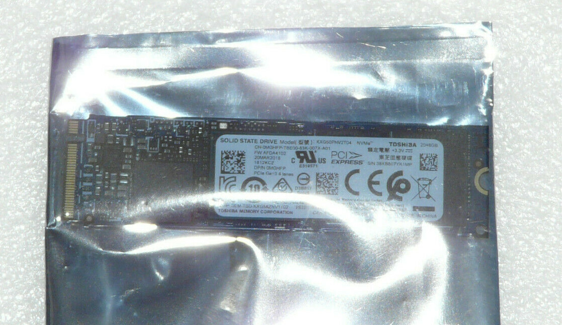 NEW GENUIN DELL LATITUDE XPS 2048GB SSD M.2 2280 XG5-P KXG50PNV2T04 MGHFP 0MGHFP