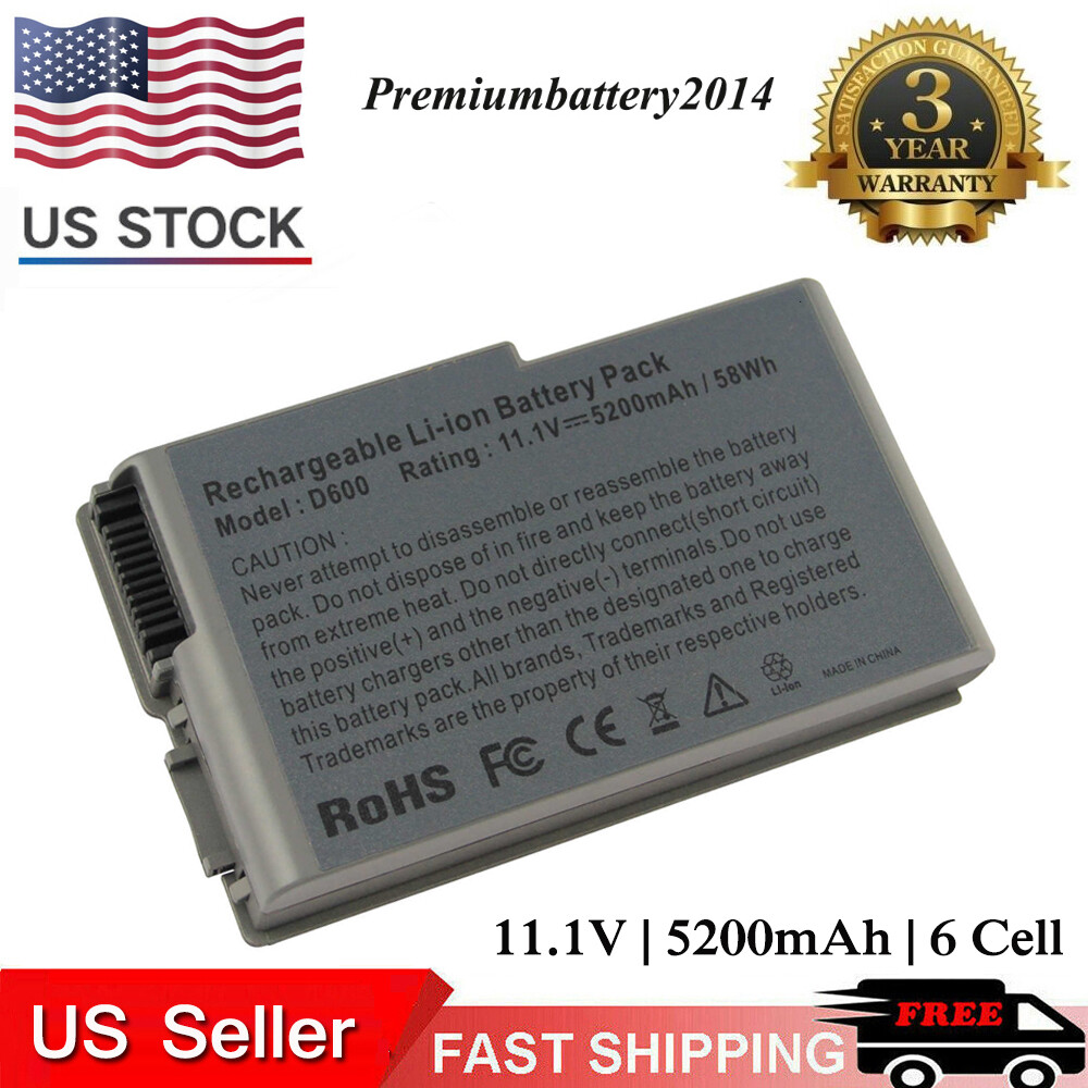 6cell Battery for Dell Latitude D500 D505 D510 D520 D530 D600 D610 Laptop Fast