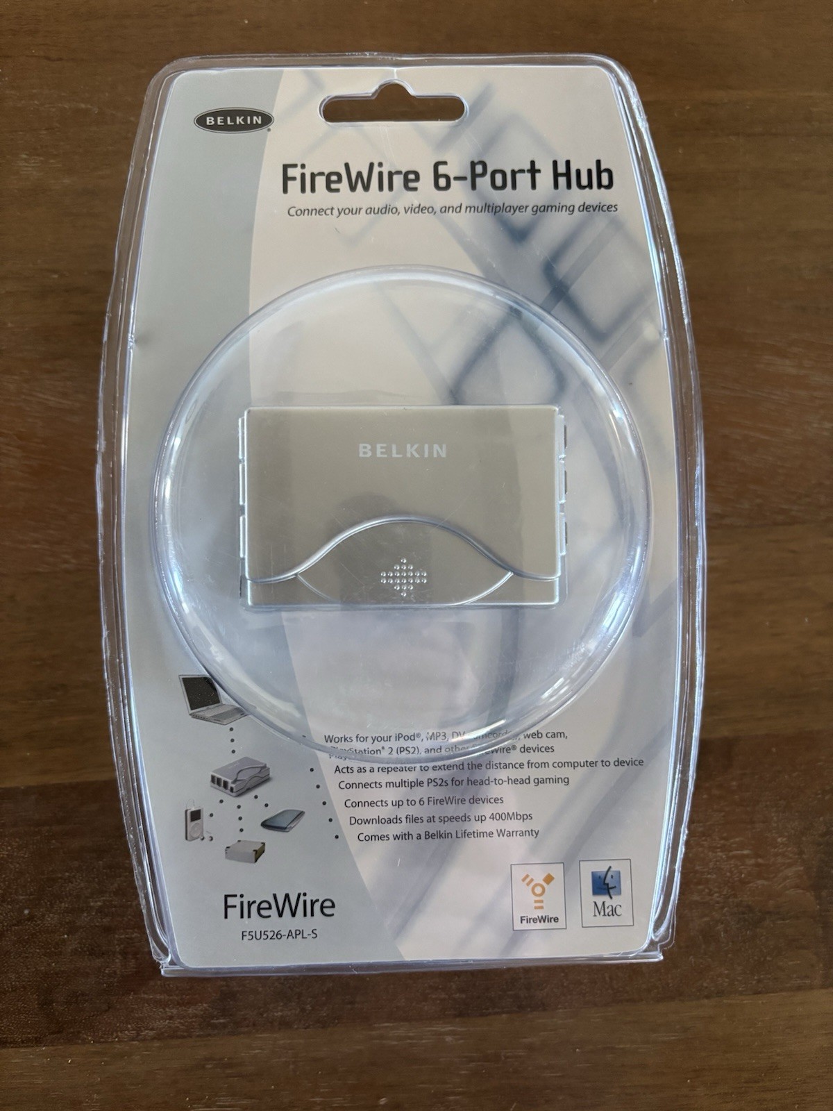 Belkin Firewire F5U526 6-Port Hub Adapter New Old Stock