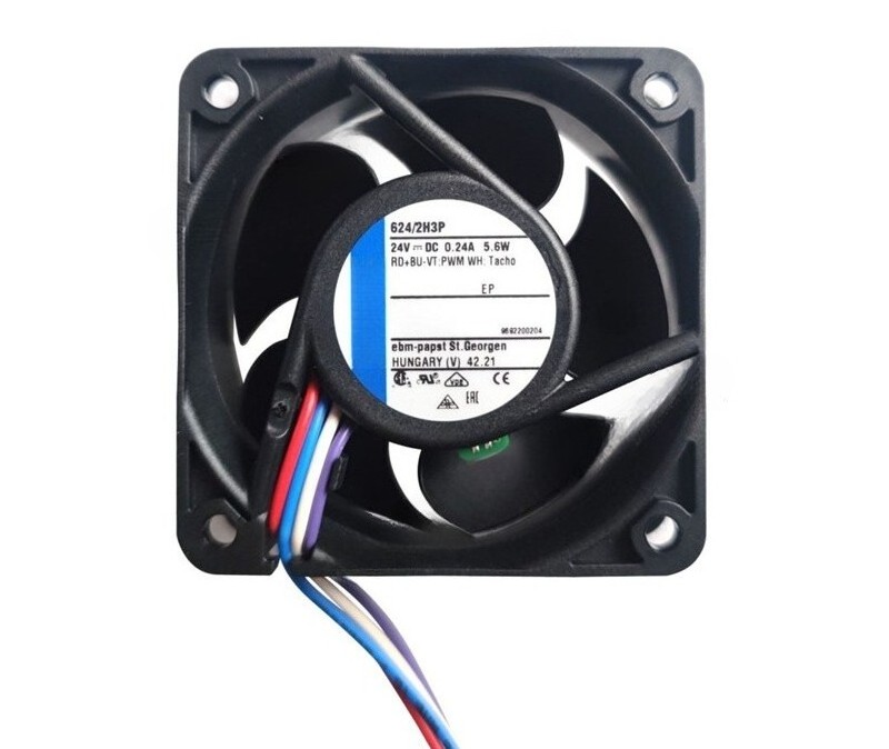 Ebmpapst 624/2H3P Axial Fan DC 24V 5.6W 0.24A 60*60*25MM 4-wires PWM Cooling Fan