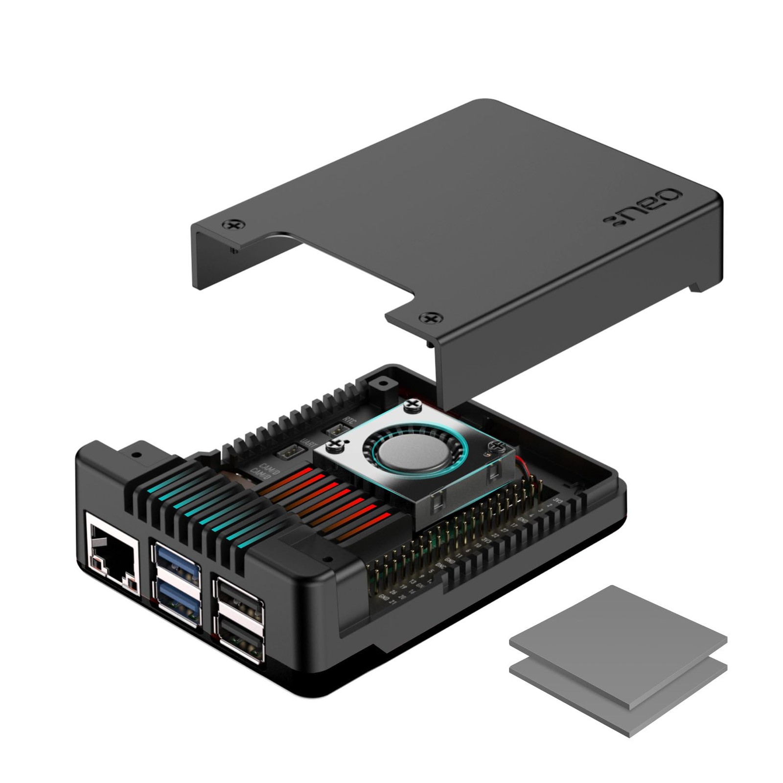 Argon NEO 5 Aluminum Case for Raspberry Pi 5 with Built-in PWM Fan - Black