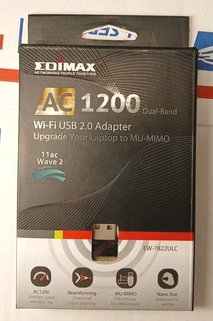 New Edimax Ew-7822ULC Ac1200 Dual Band 802.11ac 2.4/5G Wave 2 Wifi USB Adapter