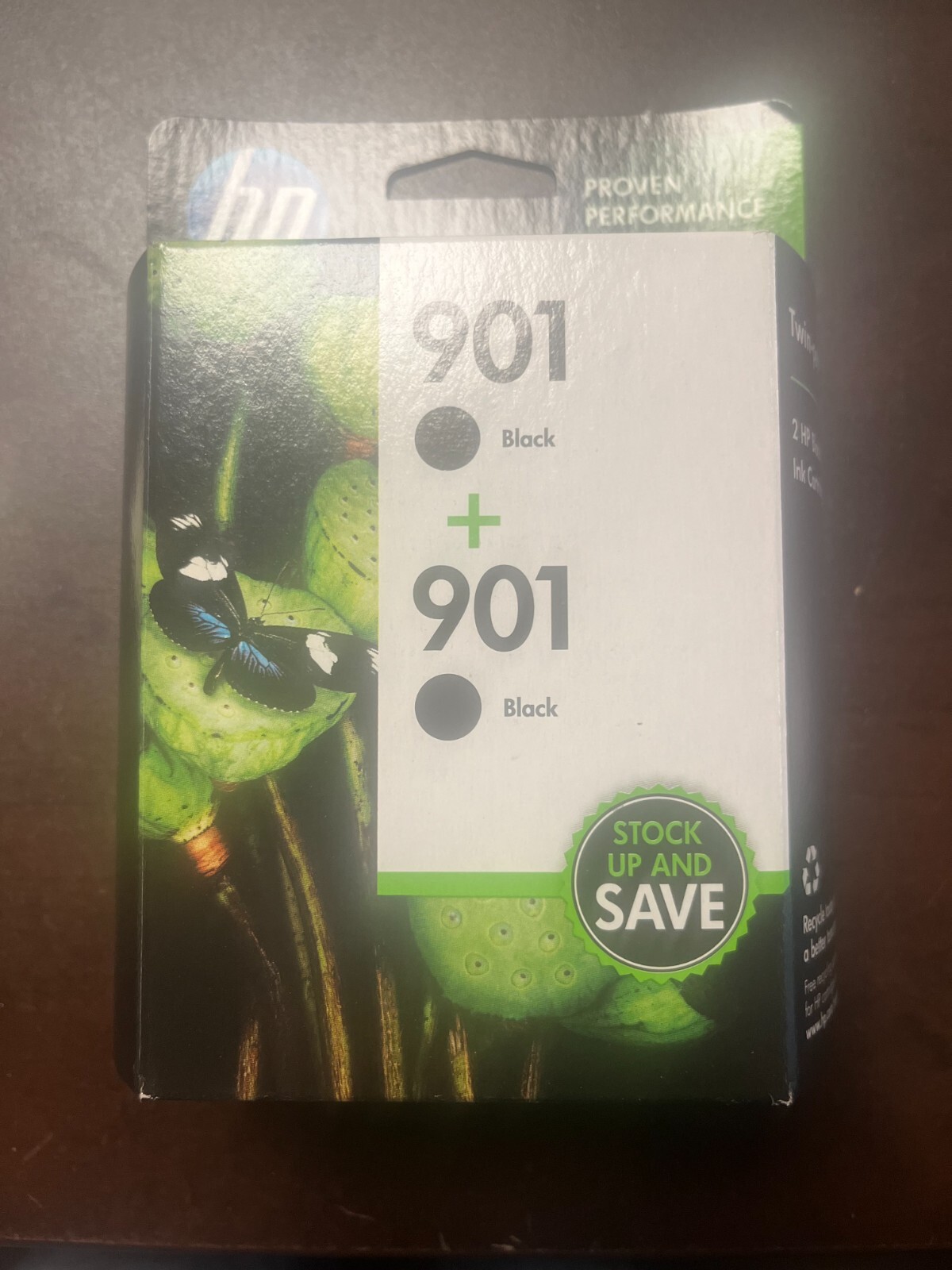 2 Genuine Original Factory Sealed HP 901 Black Ink Cartridges dated 2020