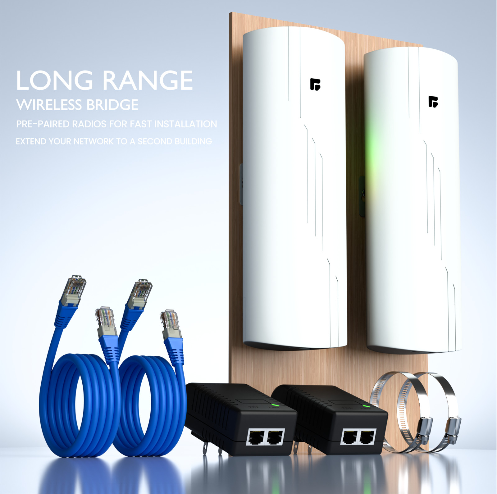 Wireless Bridge Point to Point 5GHz 1000Mbps Outdoor Kit | 2 Units P2P 5Km