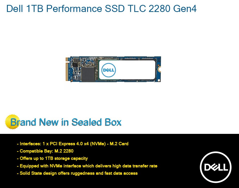 NEW SEALED Dell 1TB Performance SSD 2280 Gen4 M.2 SNP228G44/1TB