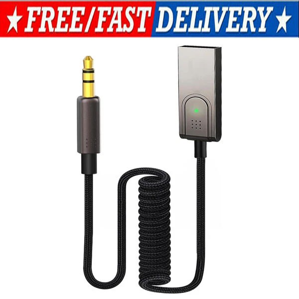 Bluetooth 5.3 to Aux Adapter for Car, USB to TRS 3.5mm Bluetooth Receiver add...