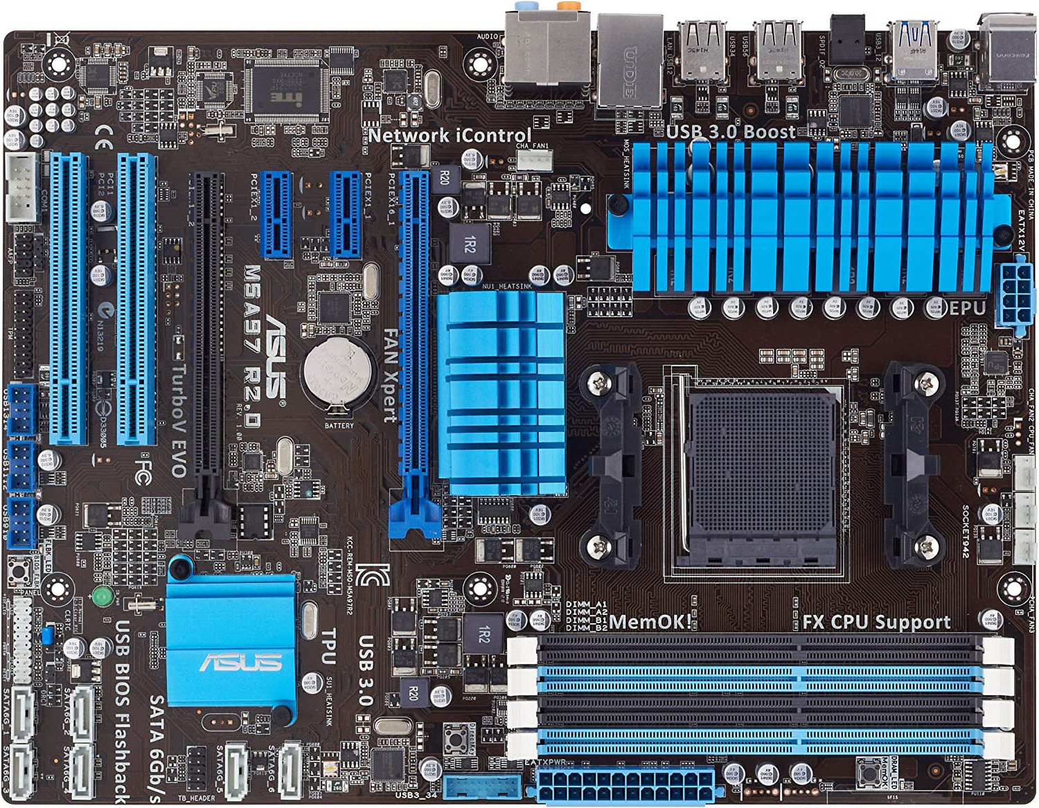 ASUS M5A97 R2.0 motherboard AM3 + USB3 DDR3 bundle CPU RAM accessories Original Box #6466