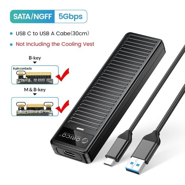ORICO M.2 NVMe SSD Enclosure 10Gbps USB3.2 Gen 2 M2 SSD Box Support UASP  4TB