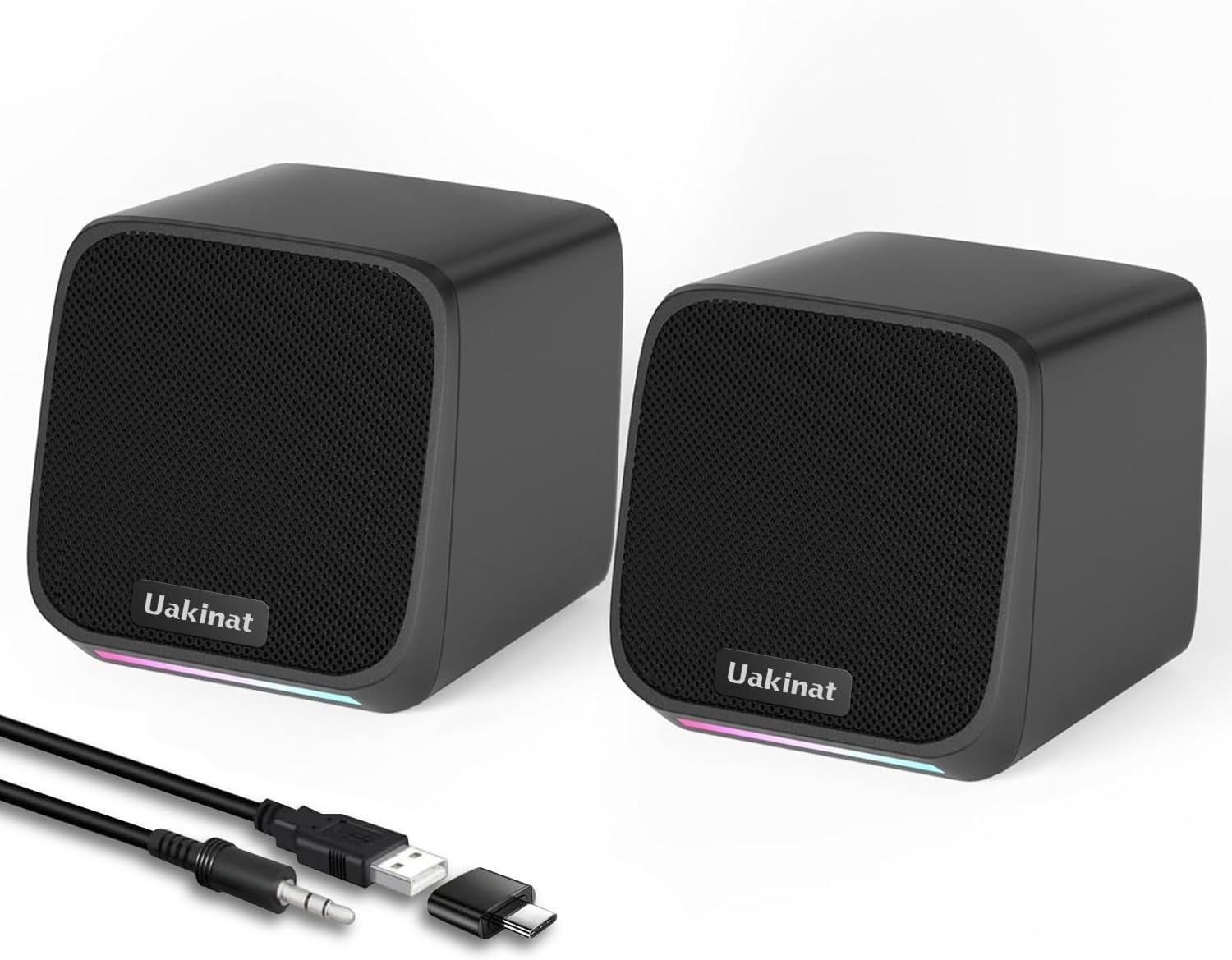 2 Altavoces USB 3.5mm Equipo De Sonido Bocinas Parlantes Para PC Casa En Oferta