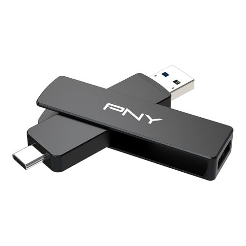 PNY 256GB Duo Link V3 USB 3.2 Gen2 Type-C & Type-A Flash Drive 1000MB/s