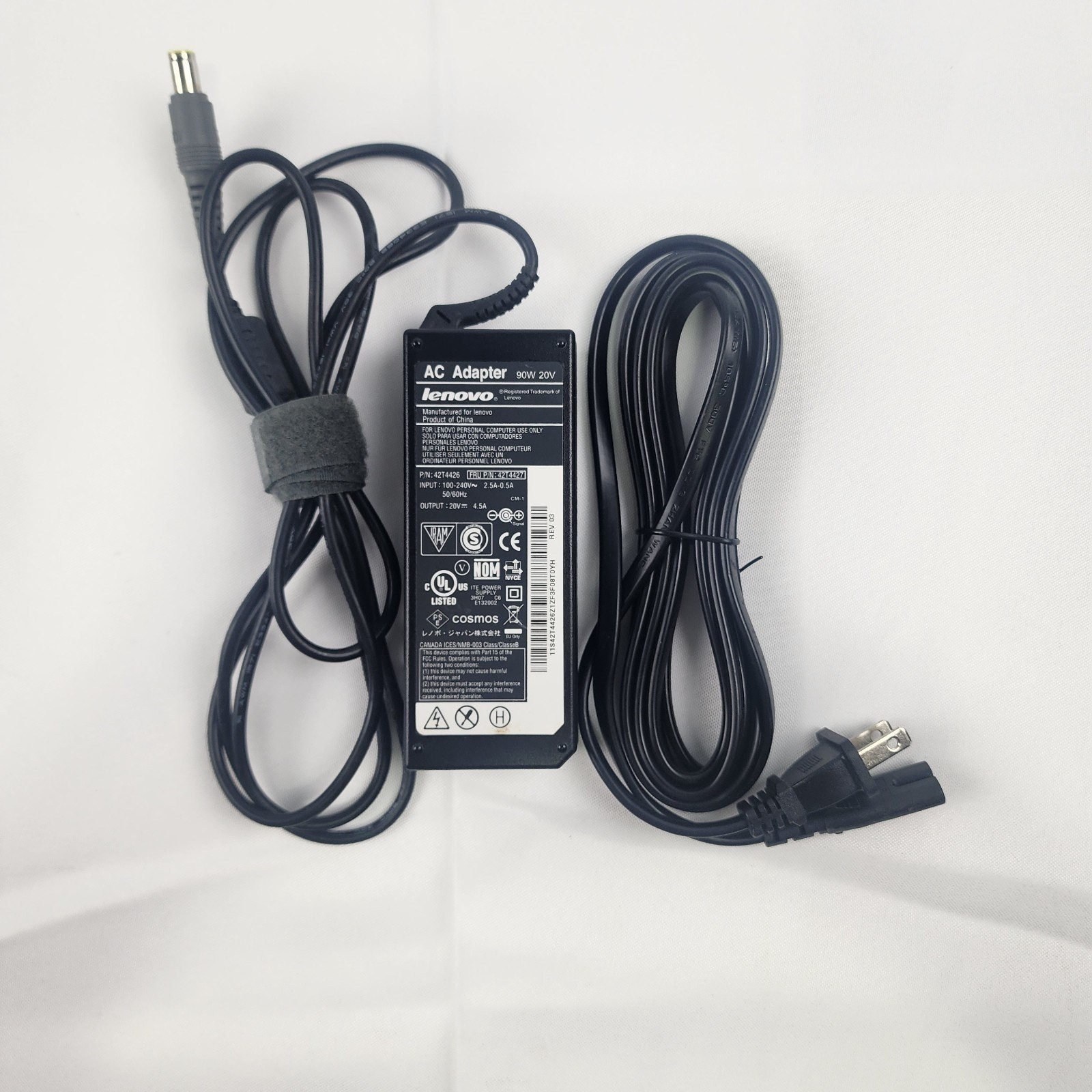 Lenovo 90W 20V AC Adapter Charger P/N 42T4426 for ThinkPad IdeaPad w/ Power Cord