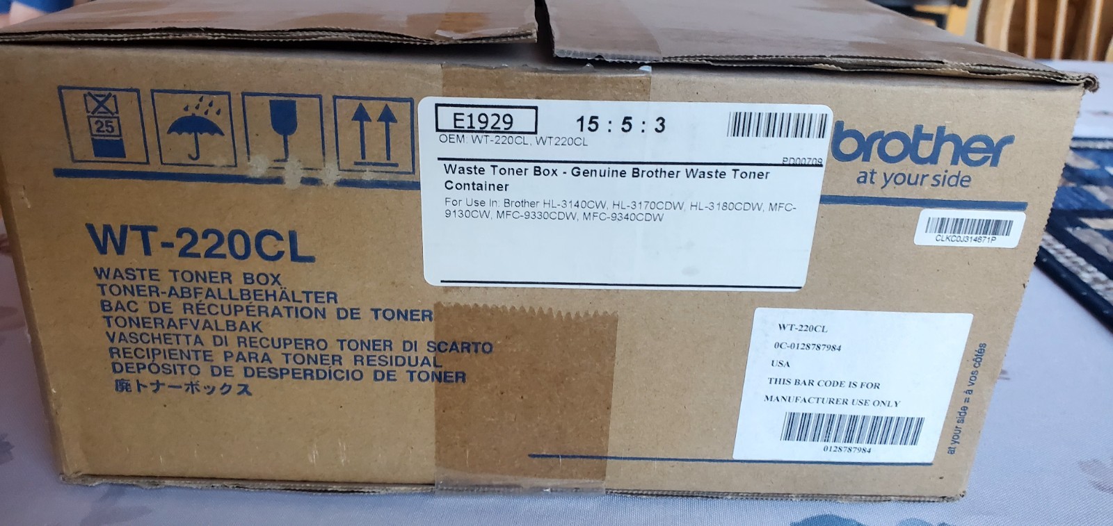 Brother Printer WT220CL Waster Toner Box Toner, Black 1 Pack