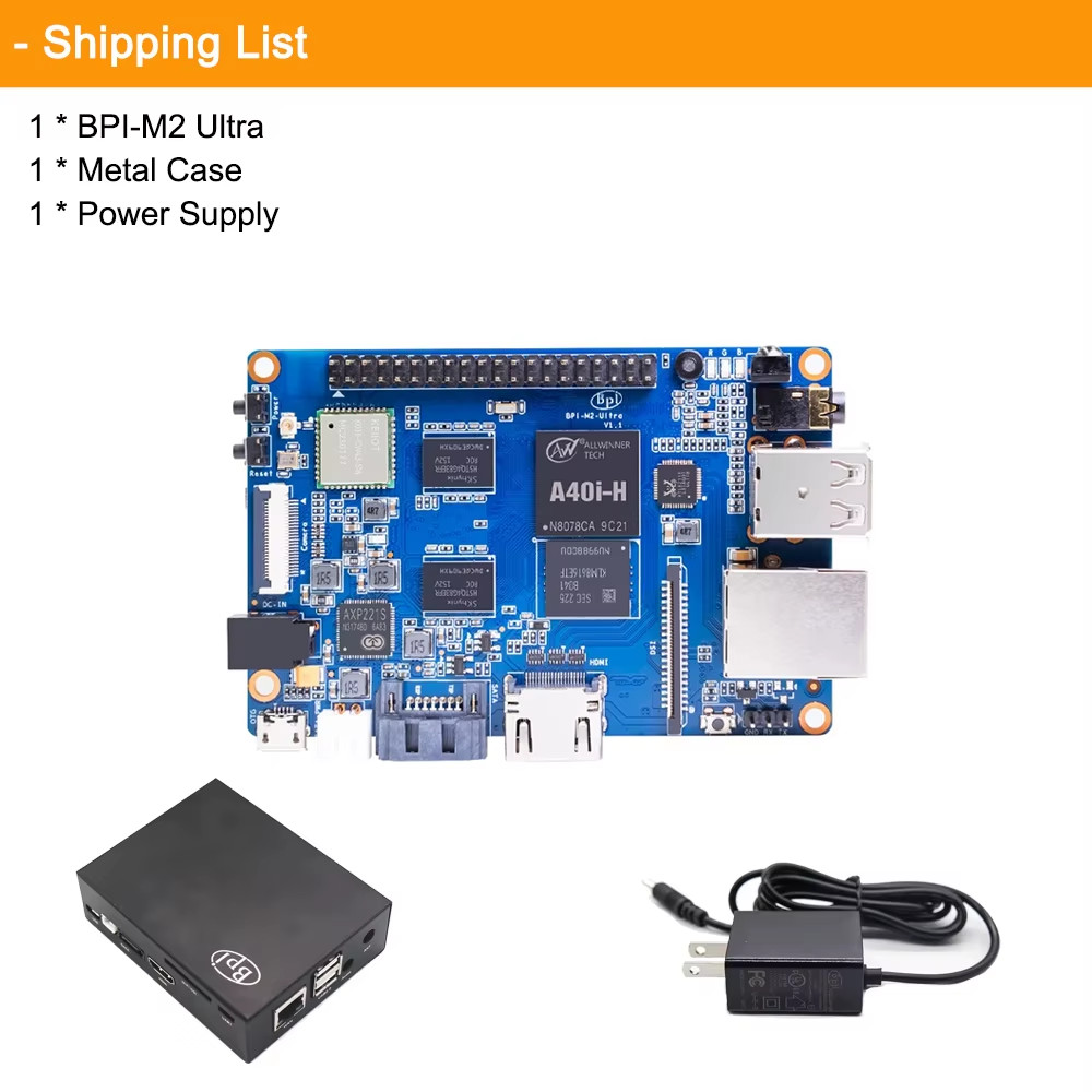 Banana Pi BPI-M2 Ultra Single Board Computer Allwinner A40i 2GB DDR3 RAM 8GB eMM