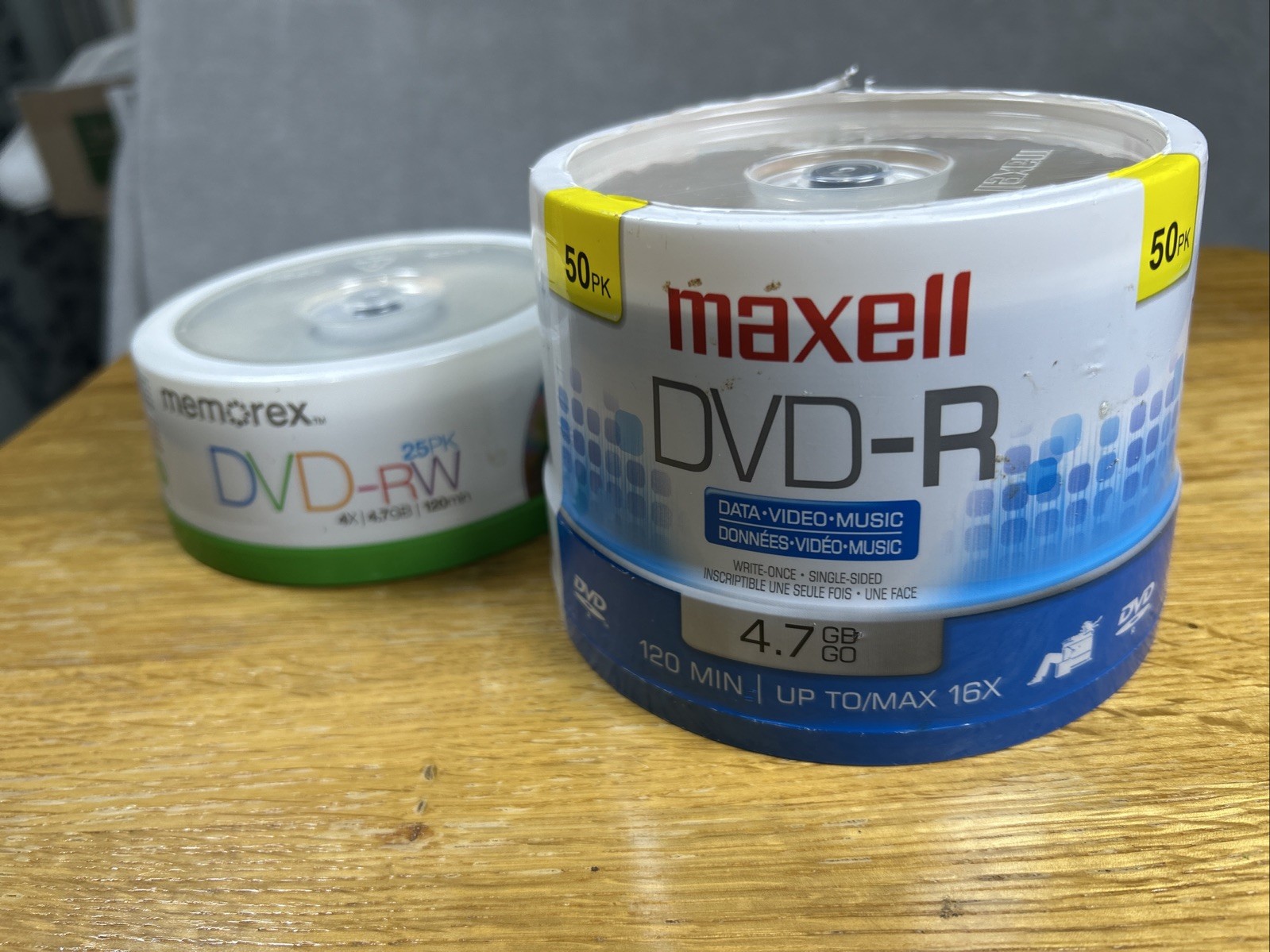 NEW SEALED Maxell DVD-R 50-Pack Blank  4.7 GB 120min 16X + 25 Pack DVD-RW 4.7GB