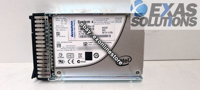 00AJ166 - 800GB S3700 SATA 2.5in MLC G3HS Enterprise SSD (FRU: 00AJ167)
