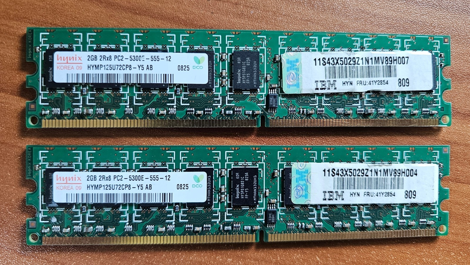 Lot of 10 DDR2 Desktop RAM modules 6x 2GB 4x 1GB