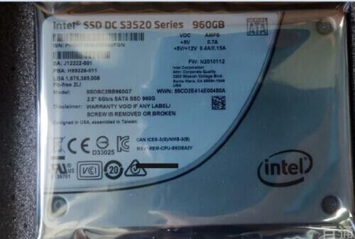 Compatible Intel SSD DC S3520 Series960GB 6Gb/s 25nm MLC 2.5"SATA SSDSC2BB960G7K