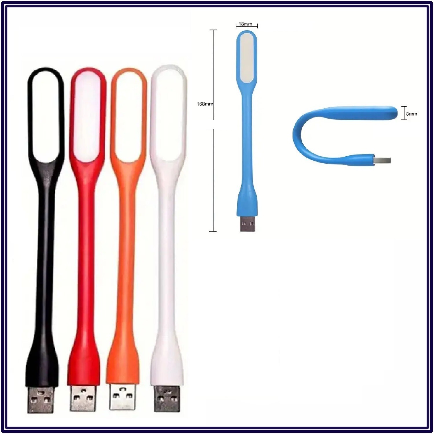 NEW 5-Pk Bright LED USB Mini Light in Flexible Computer  Laptop Multicolor Lamp