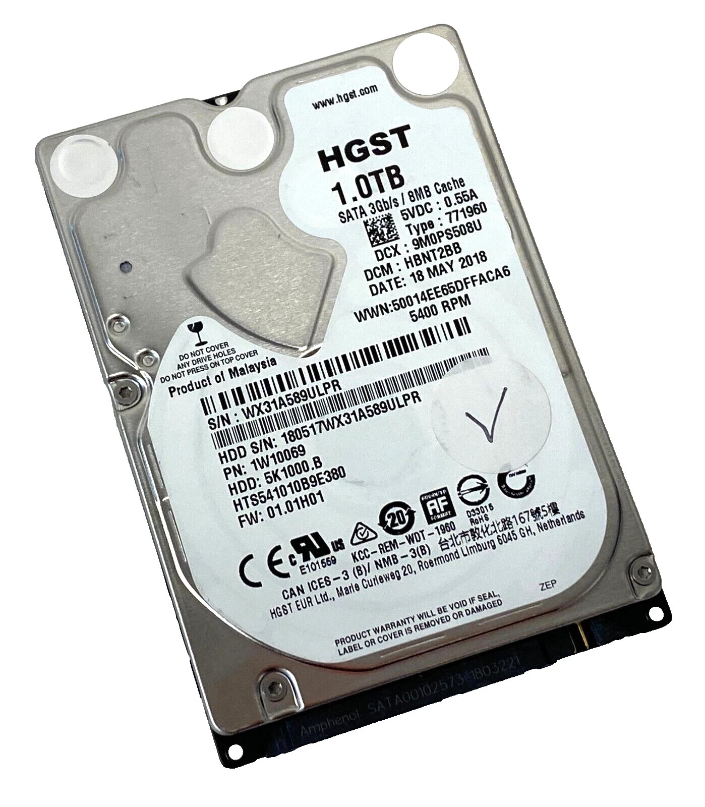 SILVER - HGST 1TB SATA 2.5 HARD DRIVE