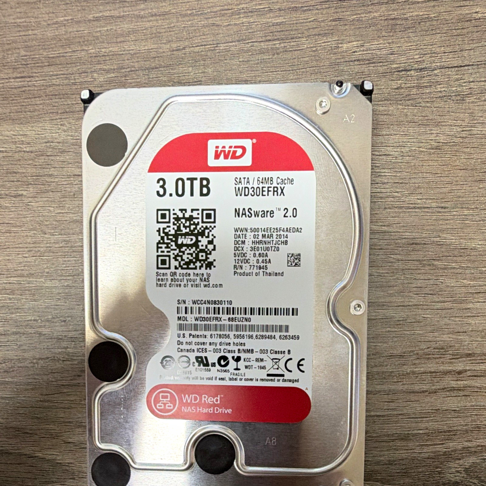 Western Digital WD Red WD30EFRX 3TB SATA 3.5" 5400RPM 64MB OEM LOW USAGE