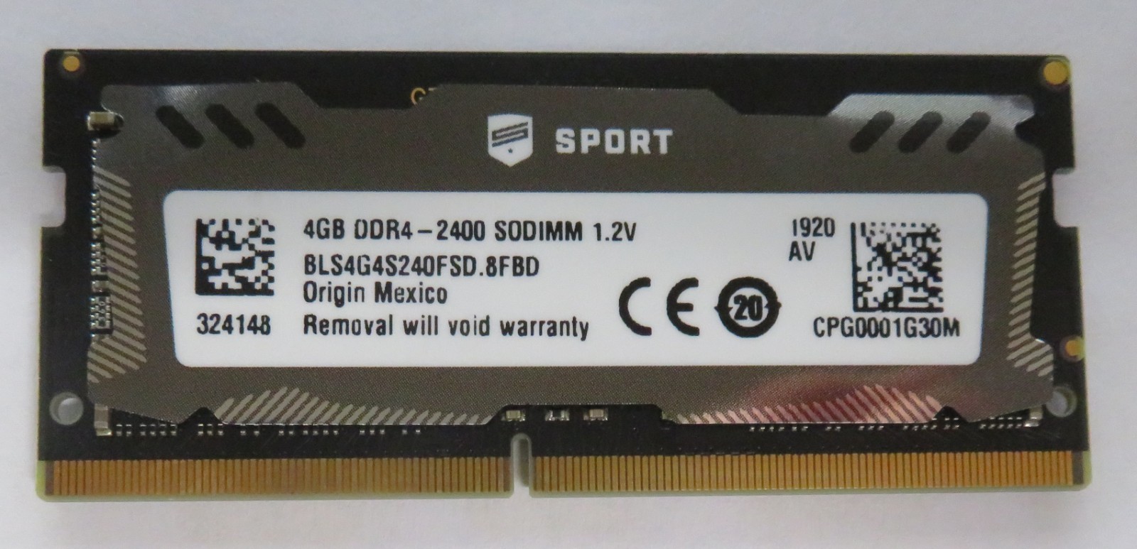 Crucial Ballistix Sport 4GB DDR4 2400MHz SODIMM 1.2V Laptop RAM BLS4G4S240FSD