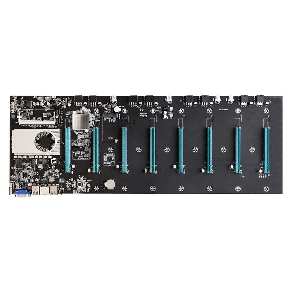 BTC-S37 Miner Mining Motherboard 8 PCIE x16 Graphics Card w/ CPU DDR3 VGA HDMI