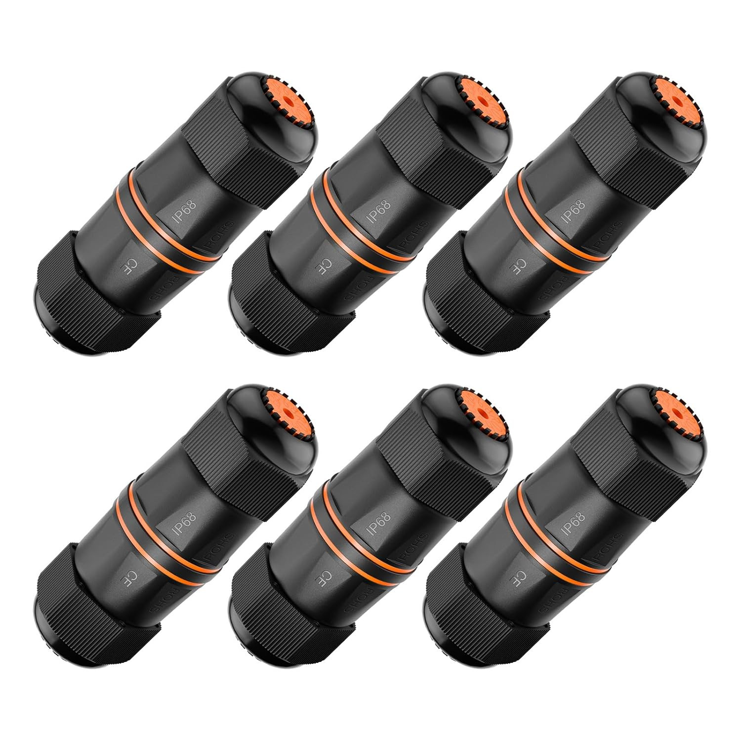 Acoplador Ethernet CAT6A impermeable IP68, perfil corto, hembra a hembra