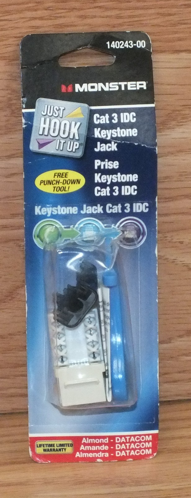 Genuine Monster (140243-00) Cat 3 IDC Keystone Jack w/ Punch Down Tool **NEW** 