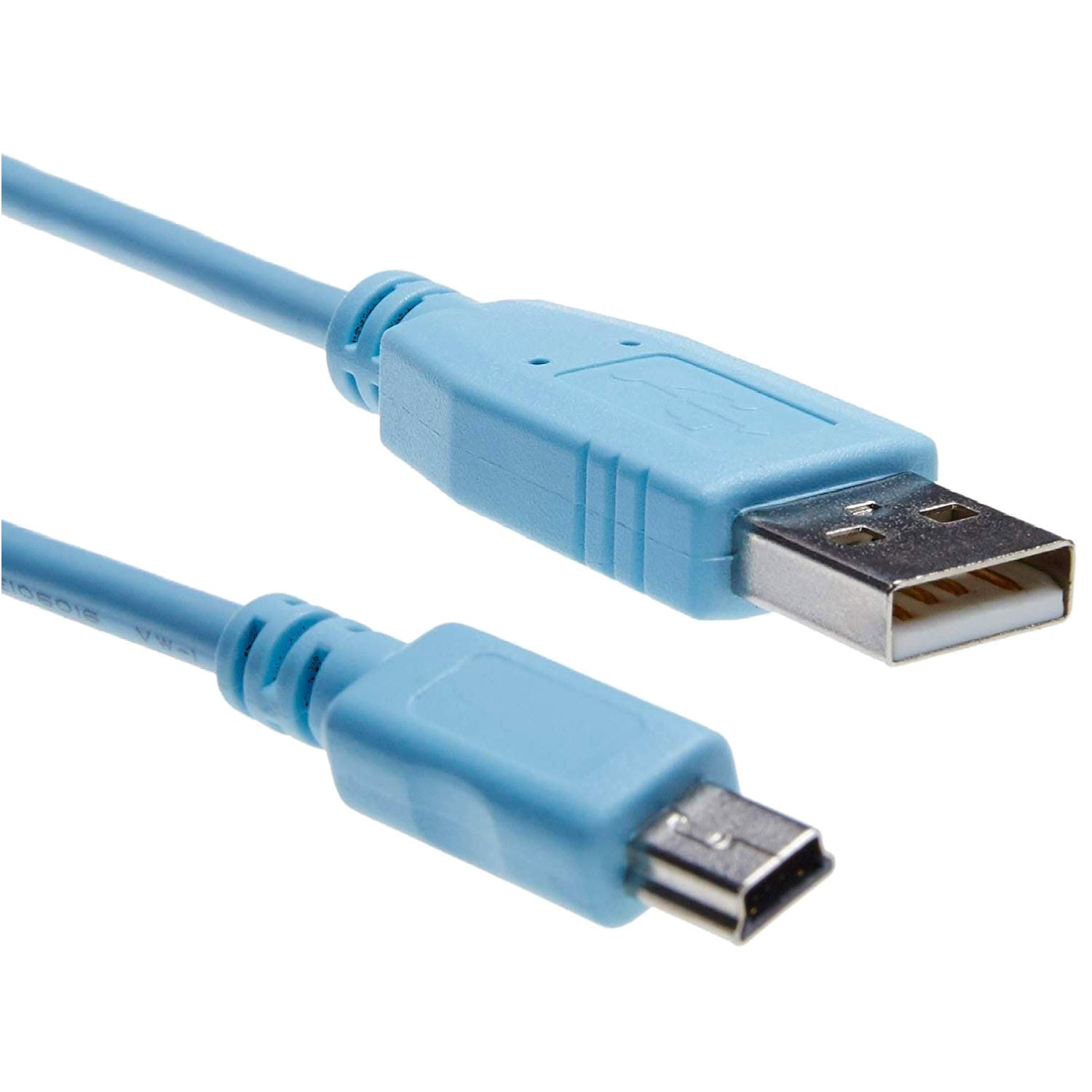 Reliable 6 ft USB Type A to Mini-B Cable for Cisco Catalyst Routers - Light Blue