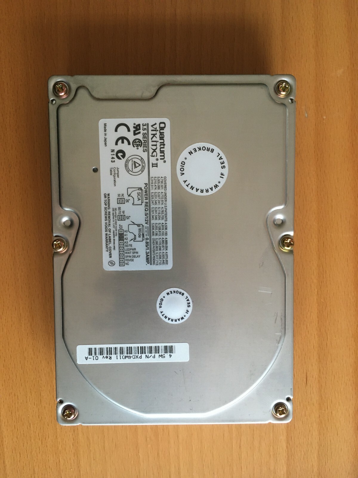 Quantum 4W (PX04W011) 4.5GB Internal 7200RPM Viking II 3.5" Series SCSI SEALED